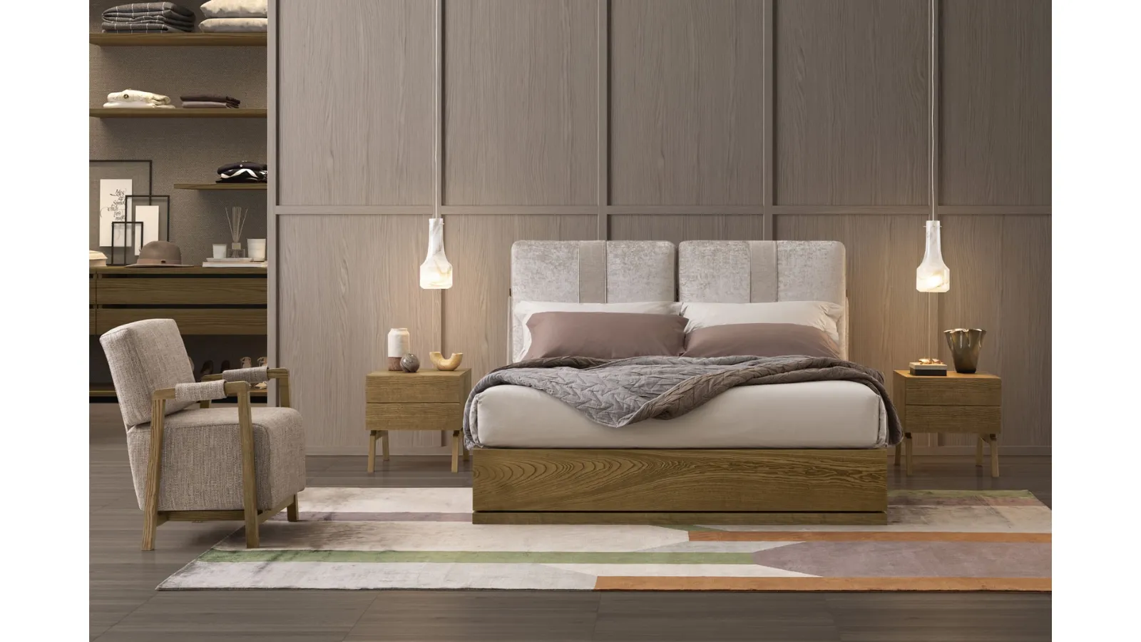 Letto Oberoi Legno con box contenitore di Oggioni