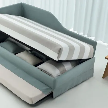 Daybed singolo in tessuto con letto estraibile e contenitore Golf 331 di Oggioni