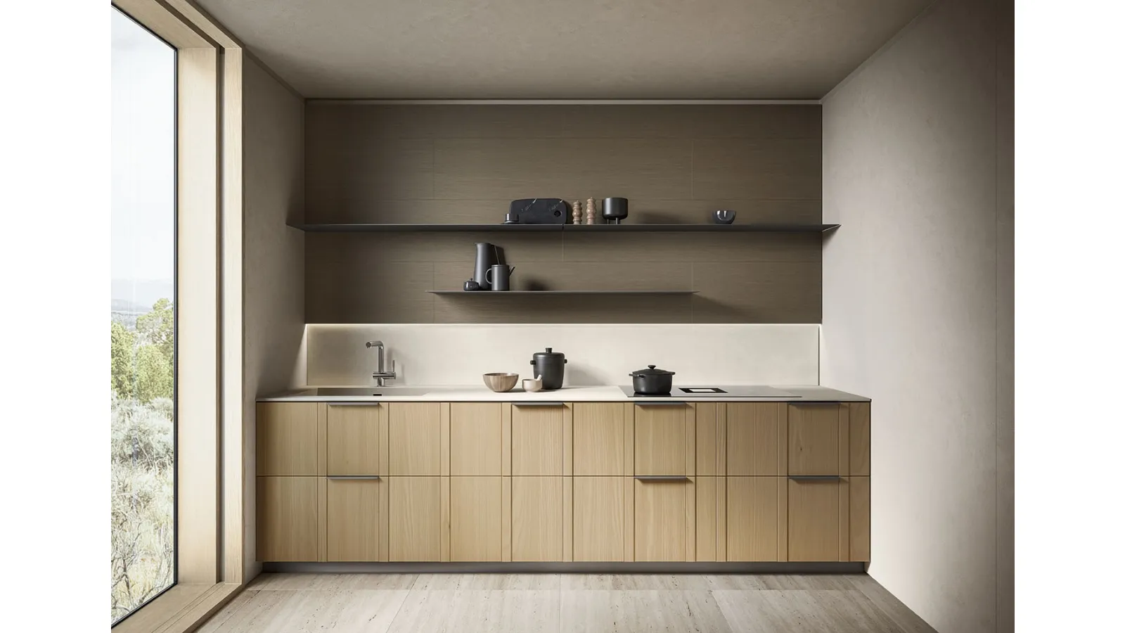 Cucina Moderna lineare Maggiorana 02 di Valdesign