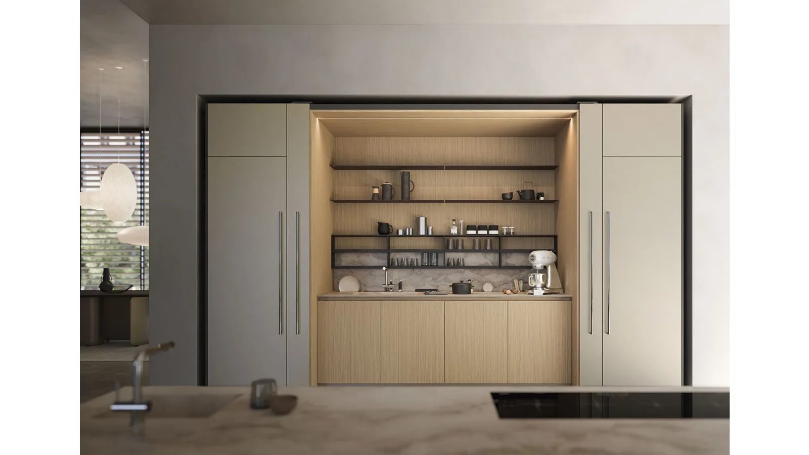 Cucina Moderna con isola Sesamo 01 di Valdesign